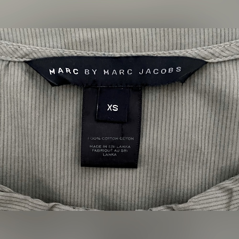 MARC BY MARC JACOBS OLIVE GREEN RUFFLE SLEEVELESS COTTON TOP SHIRT BLOUSE XS - Picture 11 of 14